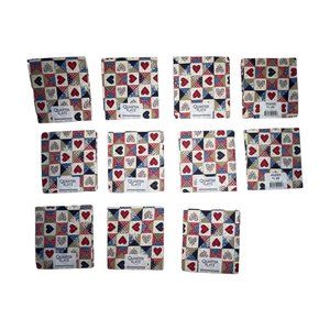 NWT Jo-Ann Quarter Fabric Flats Material Lot of 11 Patriotic Hearts USA